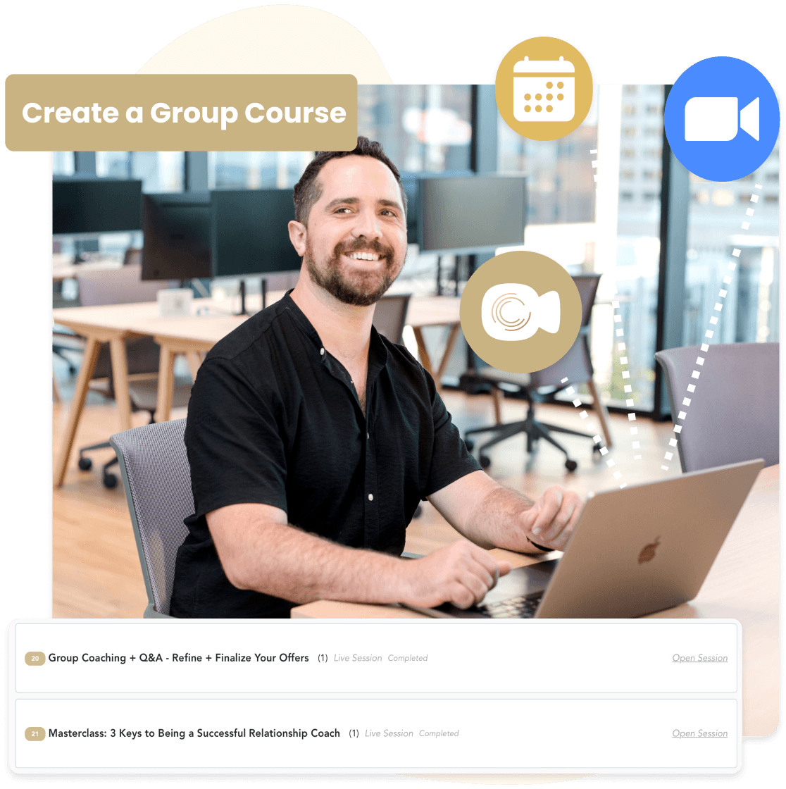 Creating a group course with live sessions inside Cohere